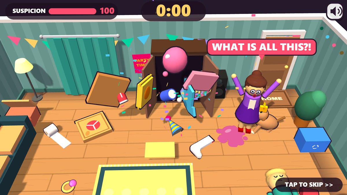 Mom discovers an overloaded wardrobe during the game’s inspection sequence