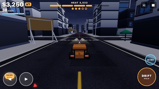 Driving through the city with Heat and the banking marker visible.