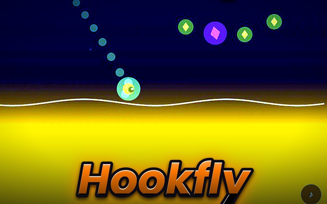 Hookfly official cover with the glowing character above lava