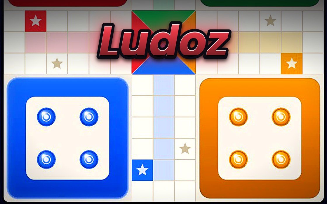 Ludoz official cover showing the coloured board and token yards