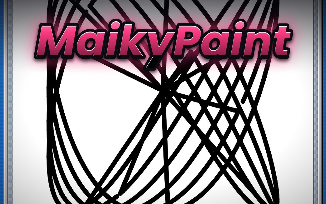 MaikyPaint official cover showing black lines on a white canvas