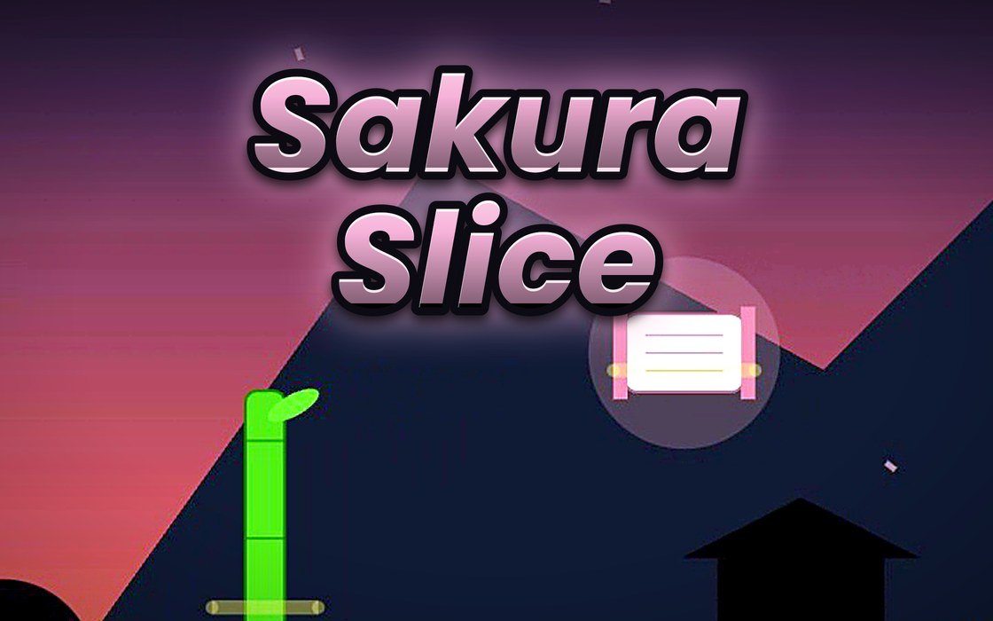 Sakura Slice official cover with bamboo and a glowing scroll