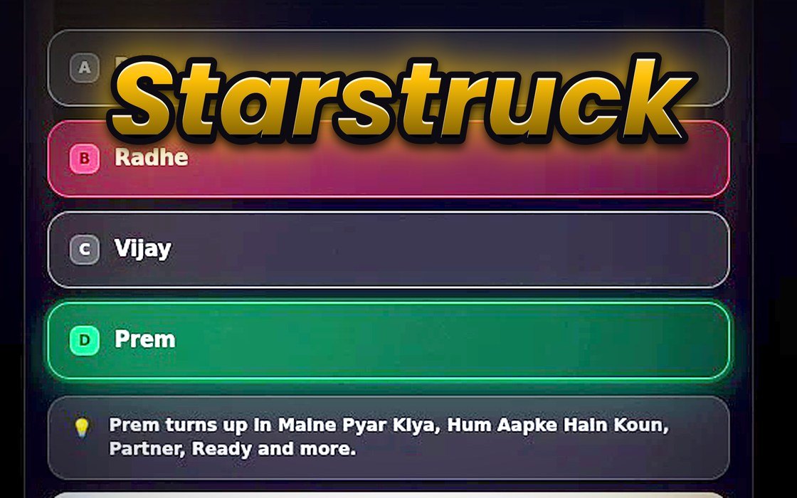 Starstruck official Oppoz cover with multiple-choice trivia answers
